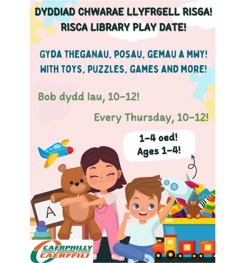 Dyddiad Chwarae Llyfrgell Rhisga - Risca Library Play Date